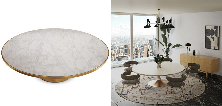 Обеденный стол Marble in Metal Dining Table Обеденный стол Marble in Metal Dining Table - Loft-Concept в Рязани