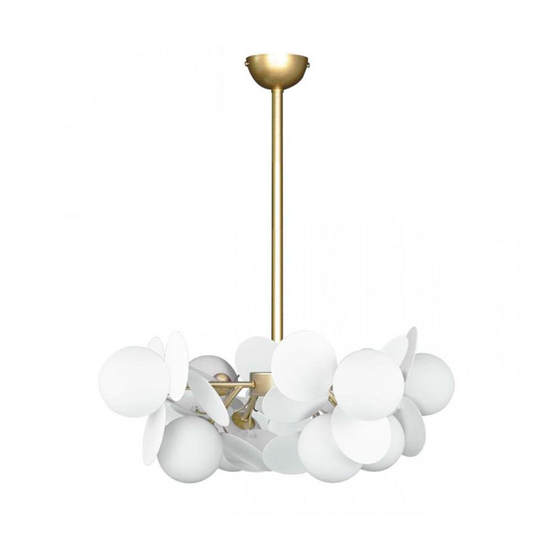 Люстра MATISSE Chandelier White 8 ламп Белый Золотой Люстра MATISSE Chandelier White 8 ламп Белый Золотой в Рязани | Loft Concept
