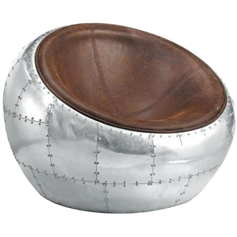 Кресло Aviator Half Dome Chair Коричневый Алюминий Кресло Aviator Half Dome Chair Коричневый Алюминий в Рязани | Loft Concept