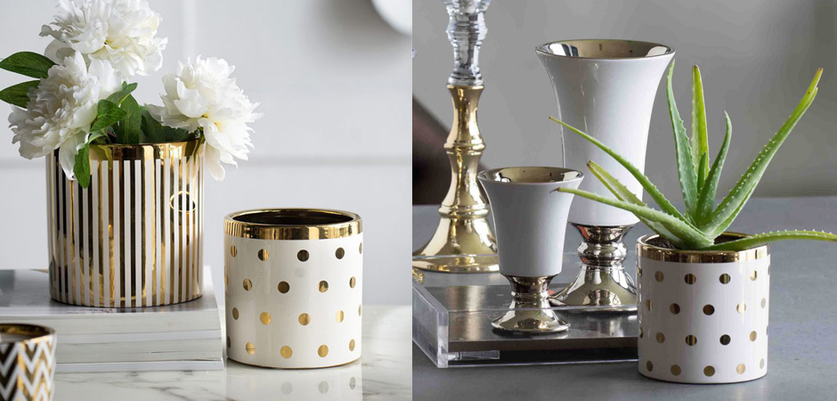 Ваза Gold & White Peas Ваза Gold & White Peas - Loft-Concept в Рязани