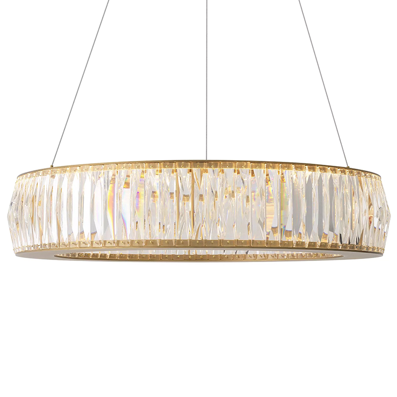 Люстра Eichholtz Chandelier Vancouver S Brass Латунь Прозрачное Стекло в Рязани | Loft Concept 