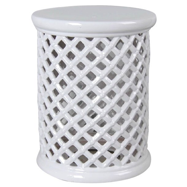 Керамический табурет Romb Garden Stool - White Белый Керамический табурет Romb Garden Stool - White Белый в Рязани | Loft Concept