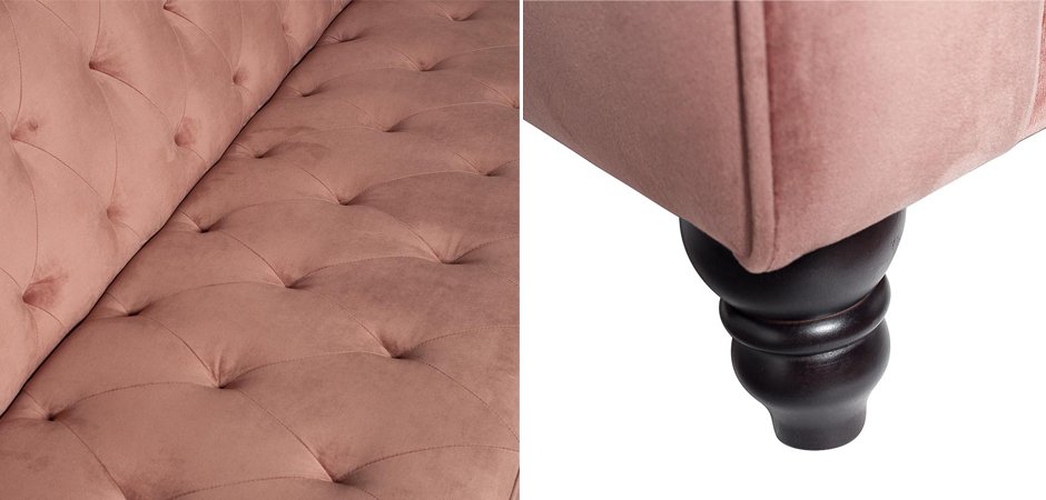Диван Abbyson Emily Tufted Sofa Pink Диван Abbyson Emily Tufted Sofa Pink - Loft-Concept в Рязани