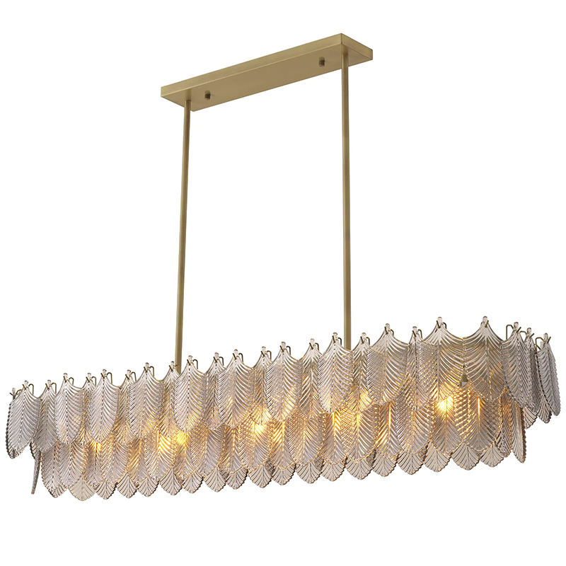Люстра Eichholtz Chandelier Verbier Rectangular Стекло Смок Латунь Люстра Eichholtz Chandelier Verbier Rectangular Стекло Смок Латунь в Рязани | Loft Concept