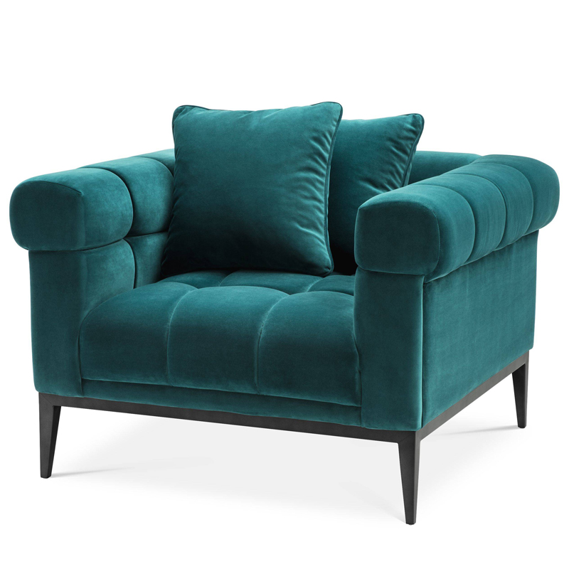 Кресло Eichholtz Chair Aurelio sea green Бирюзовый Черный Кресло Eichholtz Chair Aurelio sea green Бирюзовый Черный в Рязани | Loft Concept