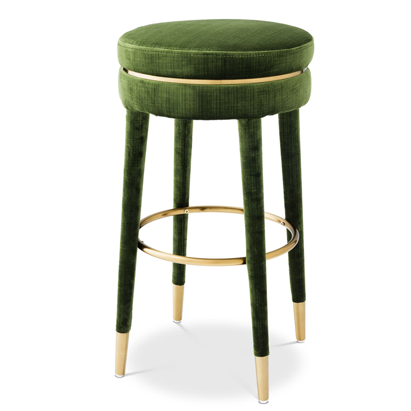 Барный стул Eichholtz Bar Stool Parisian green Зеленый Латунь Барный стул Eichholtz Bar Stool Parisian green Зеленый Латунь в Рязани | Loft Concept