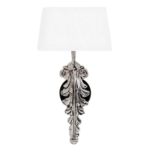 Бра Eichholtz Wall Lamp Beau Site Nickel+White Никель Белый Бра Eichholtz Wall Lamp Beau Site Nickel+White Никель Белый в Рязани | Loft Concept