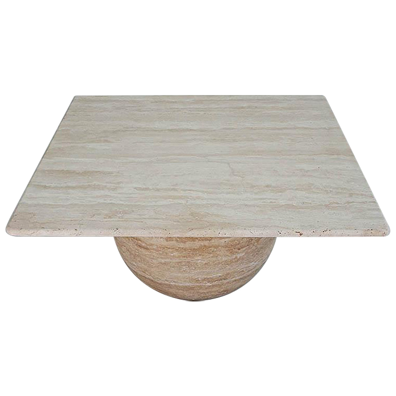 Кофейный стол Edna Travertine Coffee Table Коричневый Бежевый Кофейный стол Edna Travertine Coffee Table Коричневый Бежевый в Рязани | Loft Concept