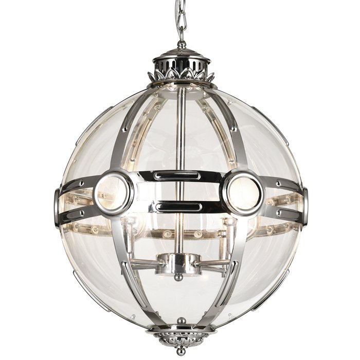 Люстра Eichholtz Lantern Hagerty Silver Прозрачное Стекло Хром Люстра Eichholtz Lantern Hagerty Silver Прозрачное Стекло Хром в Рязани | Loft Concept
