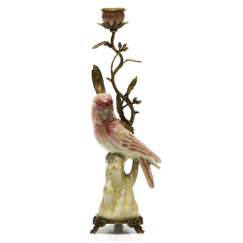 Подсвечник Pink Parrot Candlestick L or R Бронза Розовый (Rose) Подсвечник Pink Parrot Candlestick L or R Бронза Розовый (Rose) в Рязани | Loft Concept