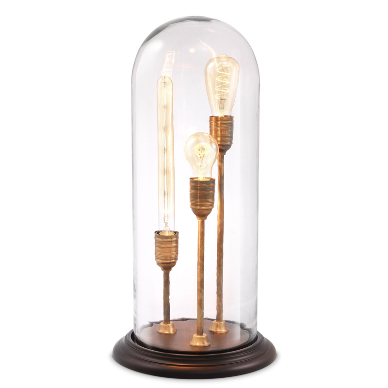 Настольная лампа Eichholtz Table Lamp Spance Черный Винтажная латунь Прозрачный Настольная лампа Eichholtz Table Lamp Spance Черный Винтажная латунь Прозрачный в Рязани | Loft Concept