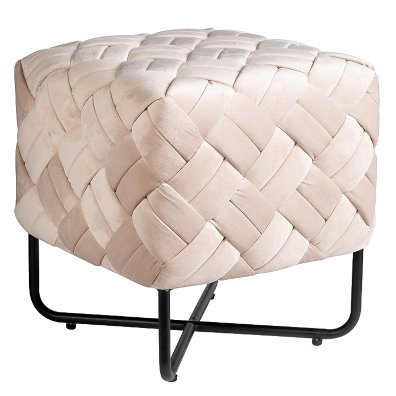 Пуф Cadice Pouf Бежевый Черный Пуф Cadice Pouf Бежевый Черный в Рязани | Loft Concept