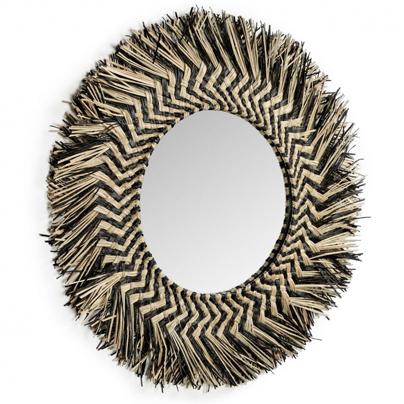 Зеркало сплетенное вручную Handmade Mirror Dark Safari Черный Древесина Зеркало сплетенное вручную Handmade Mirror Dark Safari Черный Древесина в Рязани | Loft Concept