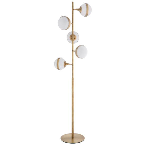 Торшер Peggy Guggen Brass FLOR LAMP Белый Латунь Торшер Peggy Guggen Brass FLOR LAMP Белый Латунь в Рязани | Loft Concept