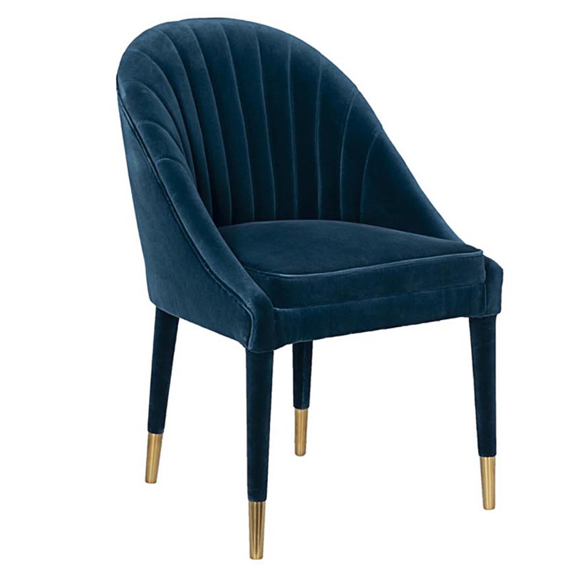 Стул Walton Chair blue velor Синий Золотой Стул Walton Chair blue velor Синий Золотой в Рязани | Loft Concept