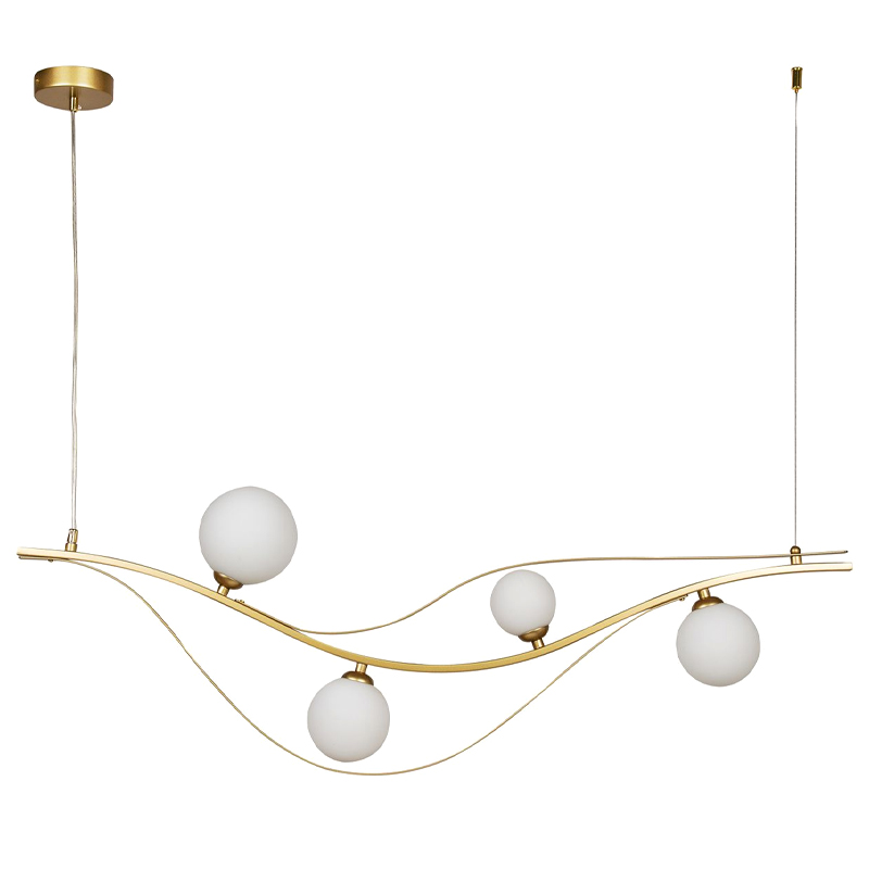 Люстра изогнутой формы Golden Pearl Белый Золотой Люстра изогнутой формы Golden Pearl Белый Золотой в Рязани | Loft Concept