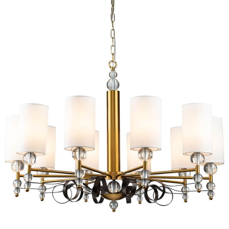 Люстра Annelies Chandelier 10 Золотой Черный Белый Люстра Annelies Chandelier 10 Золотой Черный Белый в Рязани | Loft Concept