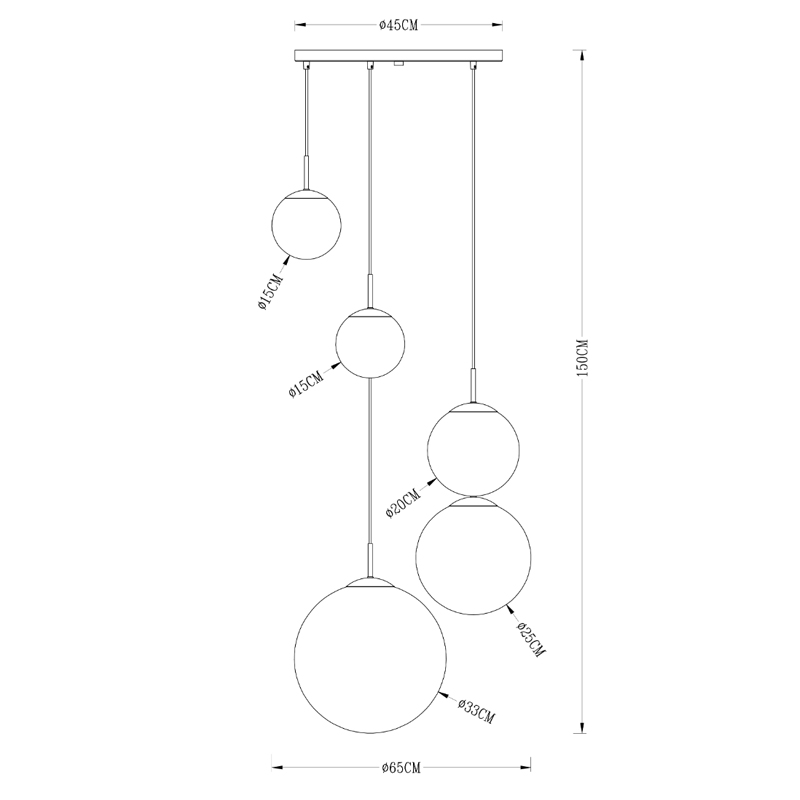 Люстра Ball Sunrise Pendant lamp smok 5 плафона Люстра Ball Sunrise Pendant lamp smok 5 плафона в Рязани