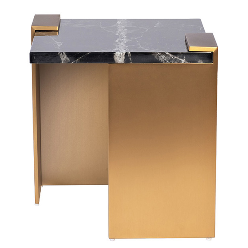 Приставной стол tormund Side Table матовое золото Черный Мрамор Nero Приставной стол tormund Side Table матовое золото Черный Мрамор Nero в Рязани | Loft Concept