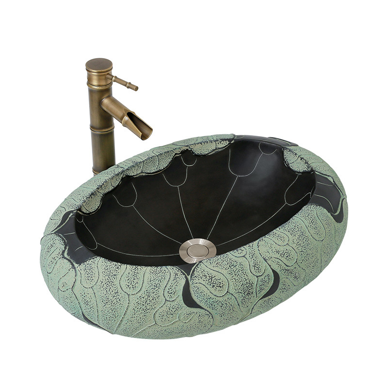 Раковина Lotus Leaf Oval Графит Зеленый шалфей Раковина Lotus Leaf Oval Графит Зеленый шалфей в Рязани | Loft Concept
