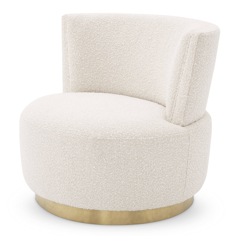 Кресло Eichholtz Swivel Chair Alonso Кремовый Латунь в Рязани | Loft Concept 