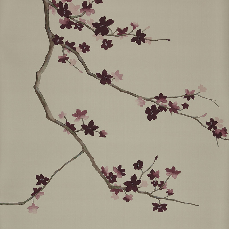 Обои ручная роспись Cherry Tree Special Colourway on Icefield dyed silk Обои ручная роспись Cherry Tree Special Colourway on Icefield dyed silk в Рязани | Loft Concept