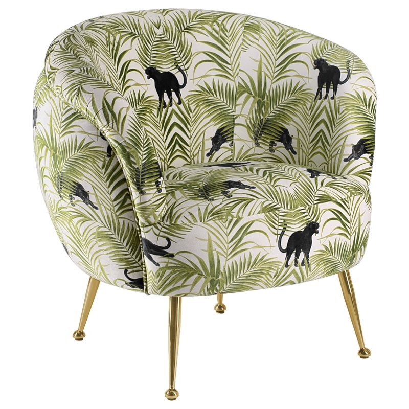 Кресло ARMCHAIR KELLIT Jungle Green Зеленый Глянцевое золото Кресло ARMCHAIR KELLIT Jungle Green Зеленый Глянцевое золото в Рязани | Loft Concept