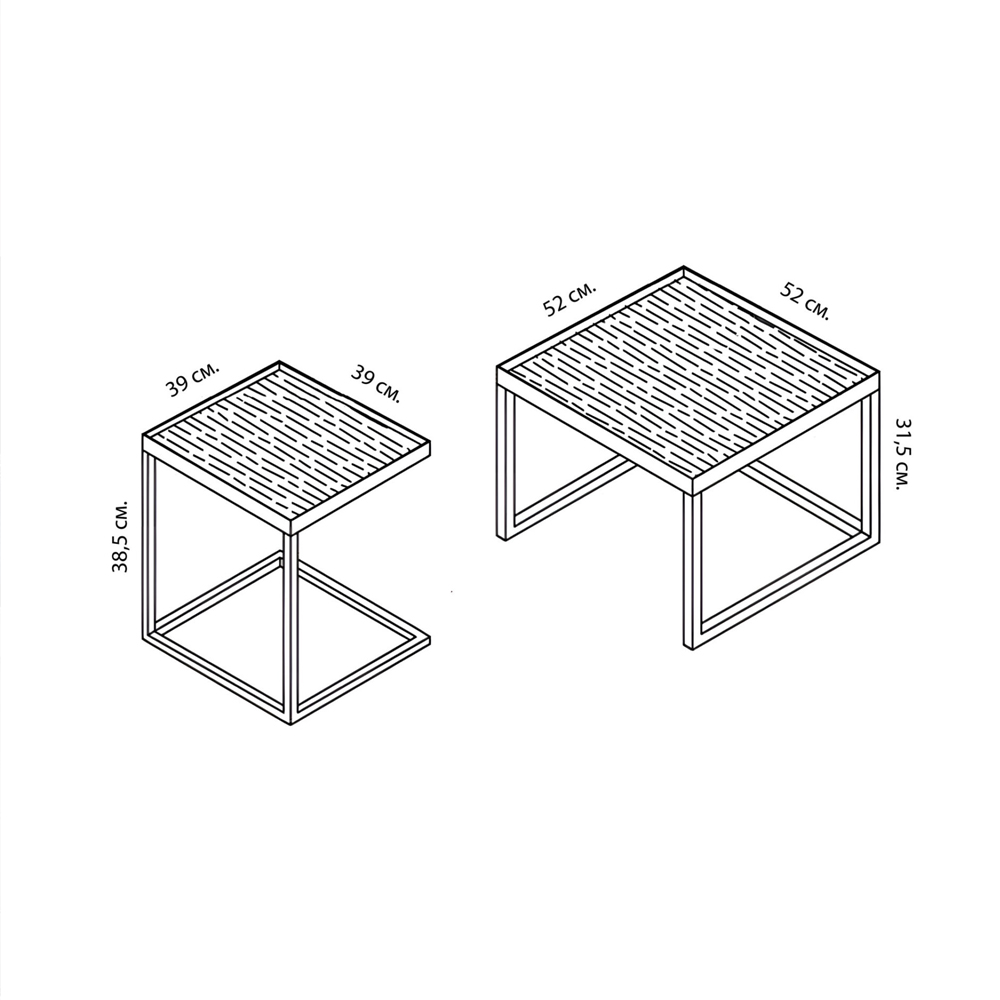 Комплект столиков с квадратными столешницами черные Black Table Combination Комплект столиков с квадратными столешницами черные Black Table Combination в Рязани