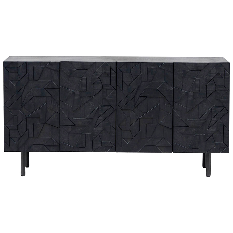 Комод Polygonal Ornament Chest of Drawers L Черный Комод Polygonal Ornament Chest of Drawers L Черный в Рязани | Loft Concept