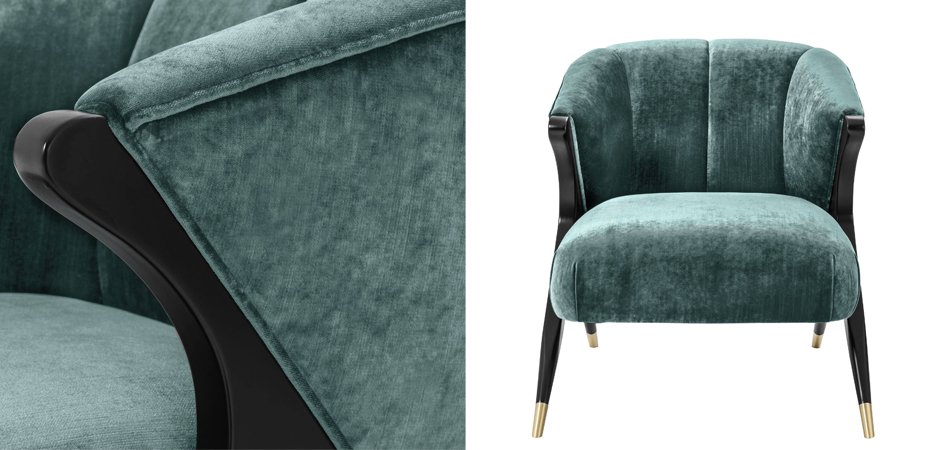 Кресло Eichholtz Chair Pavone Aegean Green Кресло Eichholtz Chair Pavone Aegean Green - Loft-Concept в Рязани