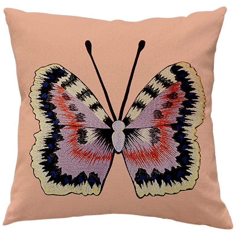 Декоративная подушка Стиль Gucci Butterfly Розовый пастельный Желтый Сиреневый Черный Декоративная подушка Стиль Gucci Butterfly Розовый пастельный Желтый Сиреневый Черный в Рязани | Loft Concept