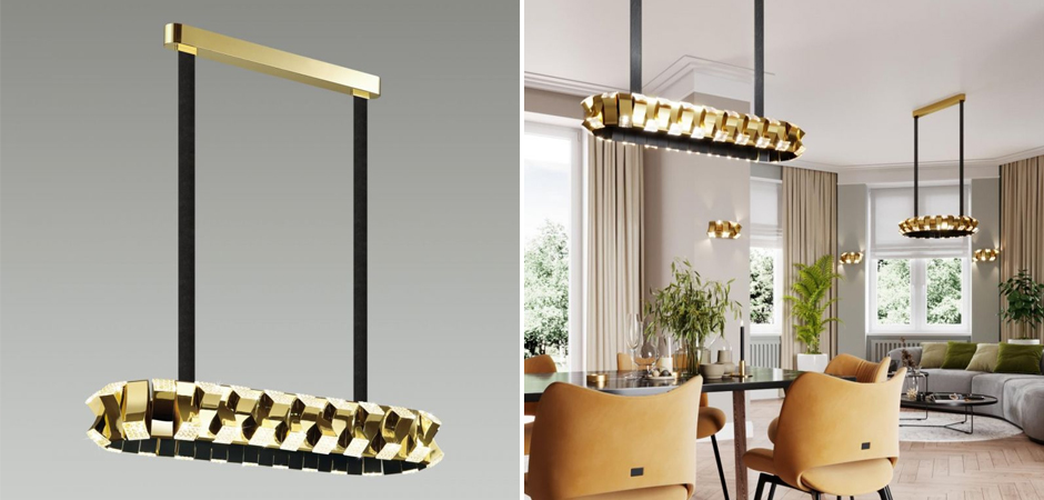 Люстра Rotus Gold Овальная Люстра Rotus Gold Овальная - Loft-Concept в Рязани