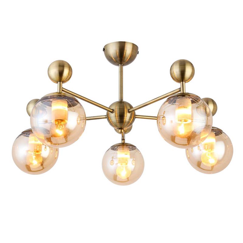 Потолочная люстра Demian Bronze Chandelier Бронза Янтарный в Рязани | Loft Concept 