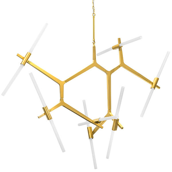 Люстра Agnes Chandelier Gold 14 Белый Золотой Люстра Agnes Chandelier Gold 14 Белый Золотой в Рязани | Loft Concept