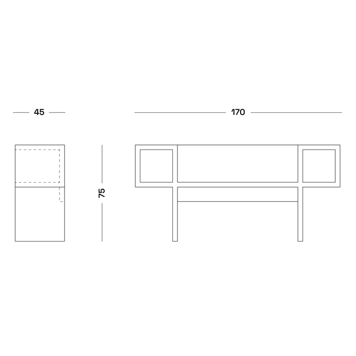 Дизайнерская разноцветная скамья Poltronova Canton Bench в Рязани