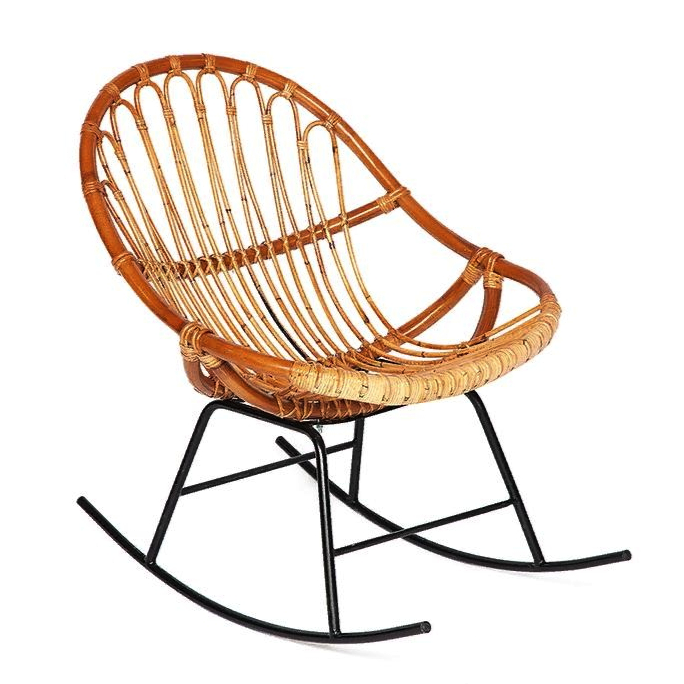 Стул качалка Bamboo brown Коричневый Черный Стул качалка Bamboo brown Коричневый Черный в Рязани | Loft Concept