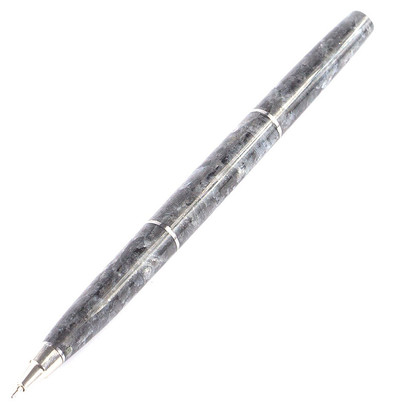 Ручка шариковая из натурального камня Лабрадорит Stone Pens Серый Серебряный Ручка шариковая из натурального камня Лабрадорит Stone Pens Серый Серебряный в Рязани | Loft Concept