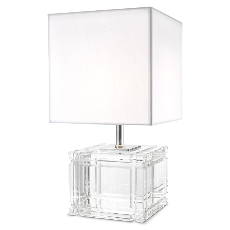 Настольная лампа Eichholtz Table Lamp Academia Прозрачный Белый Никель Настольная лампа Eichholtz Table Lamp Academia Прозрачный Белый Никель в Рязани | Loft Concept
