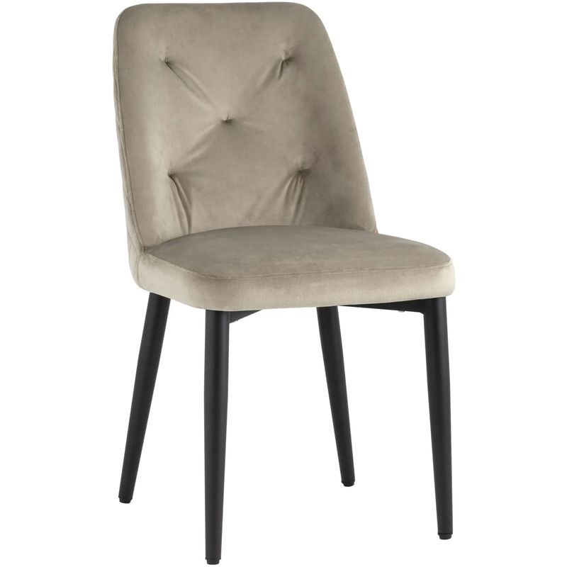 Стул Emma Chair Велюр Шампань Шампань Черный Стул Emma Chair Велюр Шампань Шампань Черный в Рязани | Loft Concept