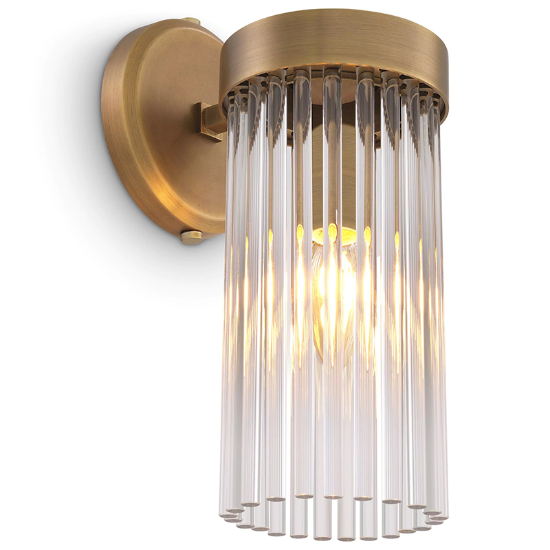 Бра Eichholtz Wall Lamp Carnero Латунь Прозрачное Стекло Бра Eichholtz Wall Lamp Carnero Латунь Прозрачное Стекло в Рязани | Loft Concept