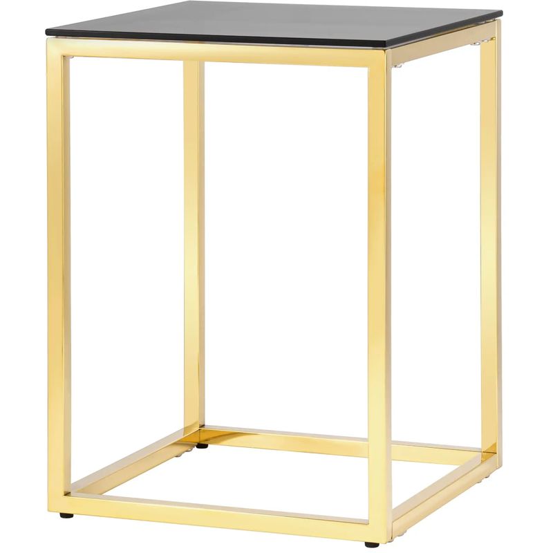 Стол приставной Cassiani Collection Gold Золотой Стекло Смок Стол приставной Cassiani Collection Gold Золотой Стекло Смок в Рязани | Loft Concept