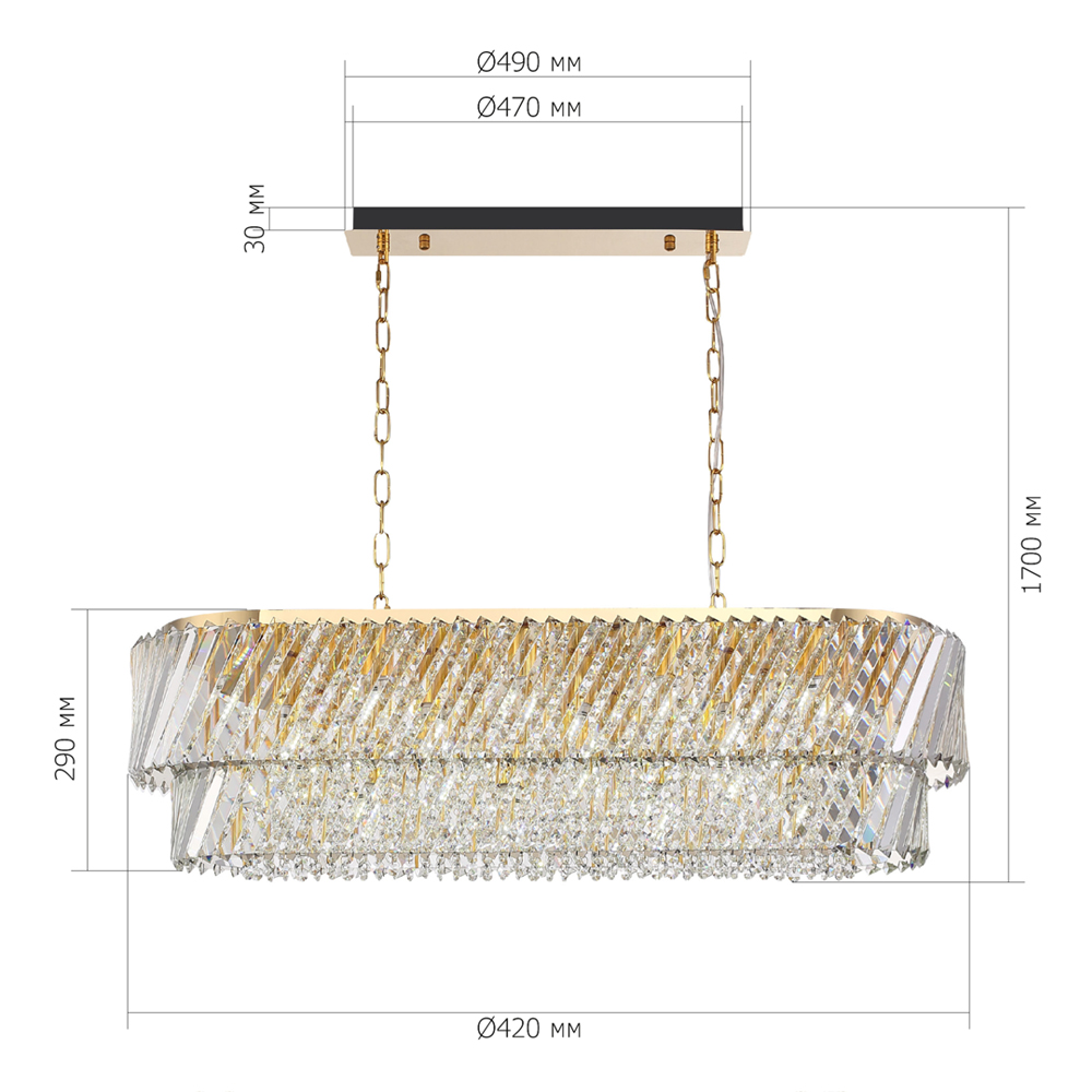 Люстра овальная в классическом обрамлении Light Connoisseurs Beauty в Рязани