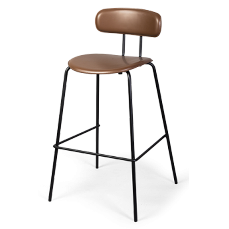 Барный стул Renis Brown Barstool Черный Коричневый Барный стул Renis Brown Barstool Черный Коричневый в Рязани | Loft Concept