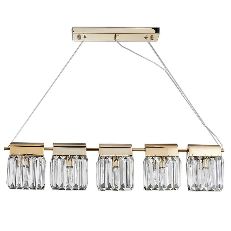 Люстра Crystal Pendants 5 Золотой Прозрачное Стекло Люстра Crystal Pendants 5 Золотой Прозрачное Стекло в Рязани | Loft Concept