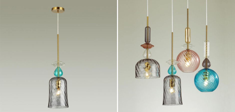 Подвесной Geometry Glass Голубой Подвесной Geometry Glass Голубой - Loft-Concept в Рязани