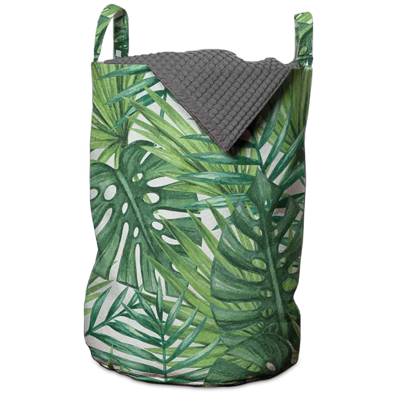 Корзина Tropical Leaves Basket Зеленый Белый Корзина Tropical Leaves Basket Зеленый Белый в Рязани | Loft Concept