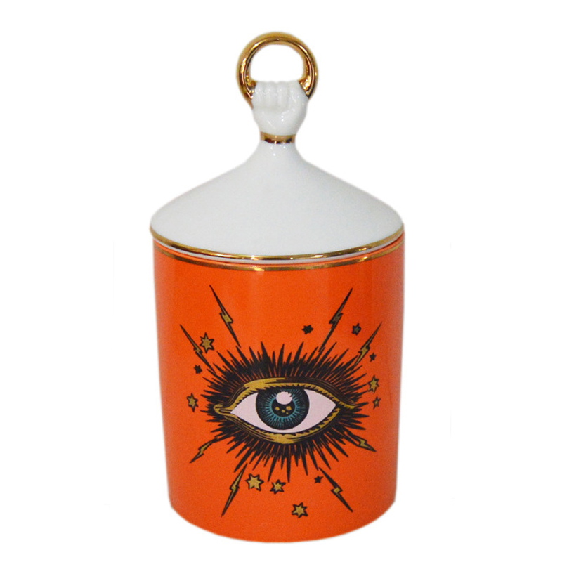 Ваза Vase Eye оранжевая Оранжевый Белый Глянцевое золото в Рязани | Loft Concept 