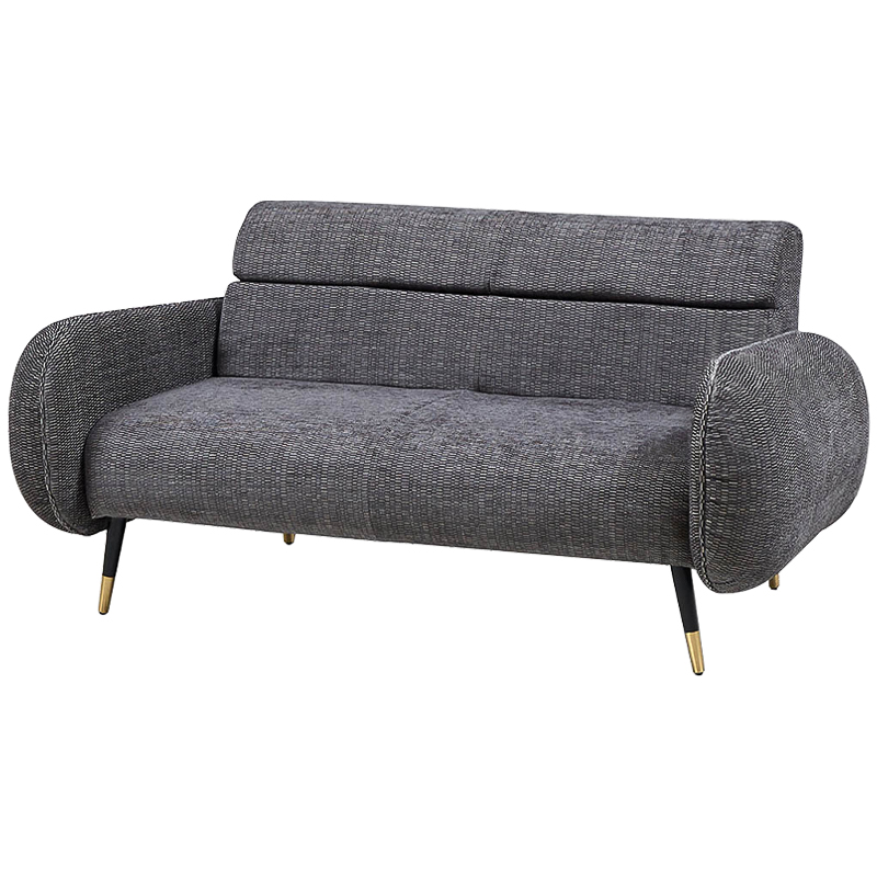 Диван Hebert Sofa Grey M Серый Серый Черный Латунь Диван Hebert Sofa Grey M Серый Серый Черный Латунь в Рязани | Loft Concept