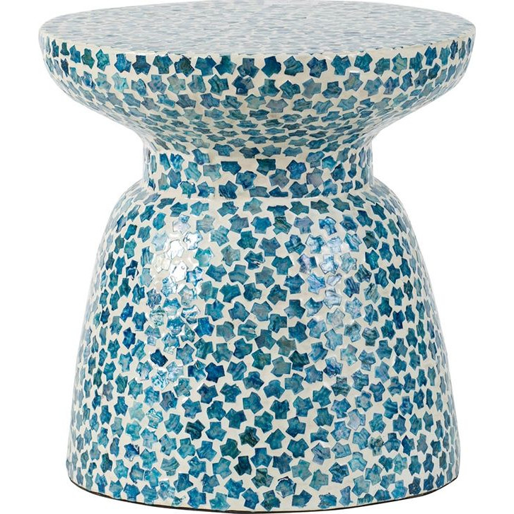 Столик дизайнерский Oyster fountain Синий Белый Столик дизайнерский Oyster fountain Синий Белый в Рязани | Loft Concept