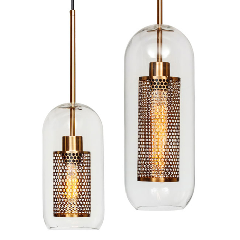 Perforation Pendant Lamp Gold Oval Золотой Прозрачное Стекло Perforation Pendant Lamp Gold Oval Золотой Прозрачное Стекло в Рязани | Loft Concept